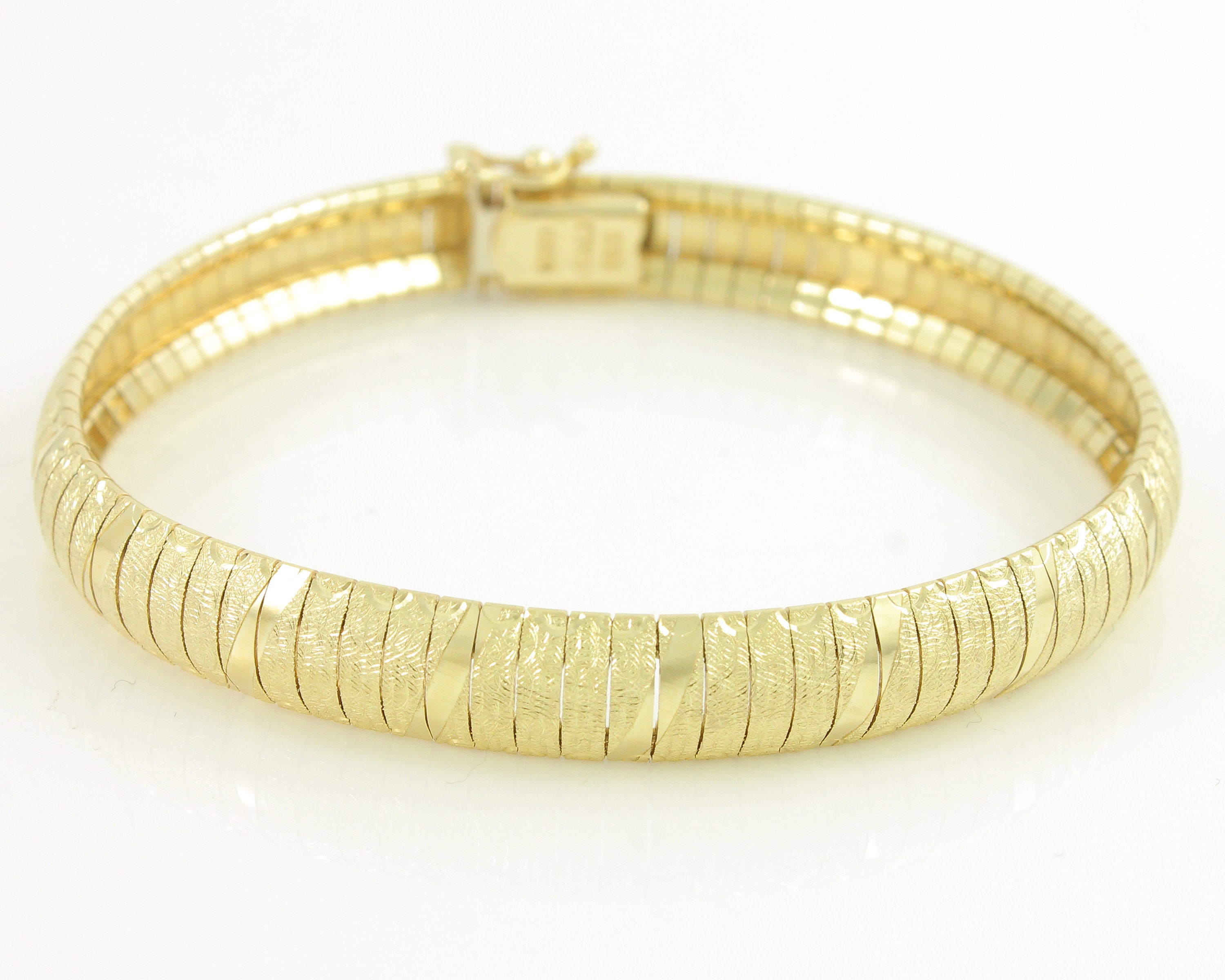 14k Solid Tri Color Italian Gold Valentino Chain Link Bracelet 3.3mm -  Walmart.com