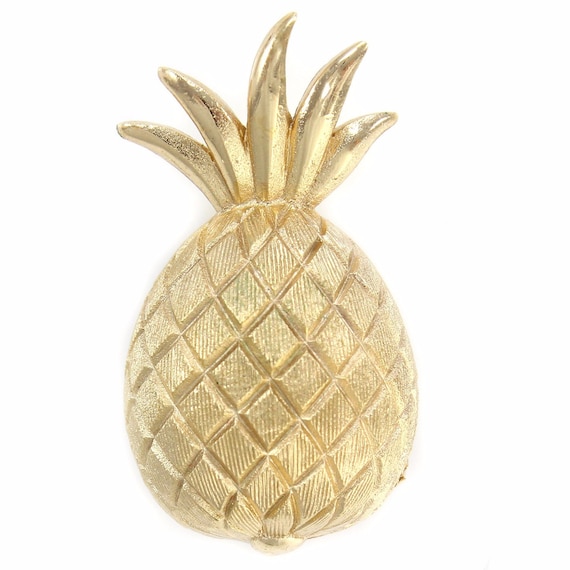 Vintage Small Trifari Pineapple Brooch, Trifari Gold Tone