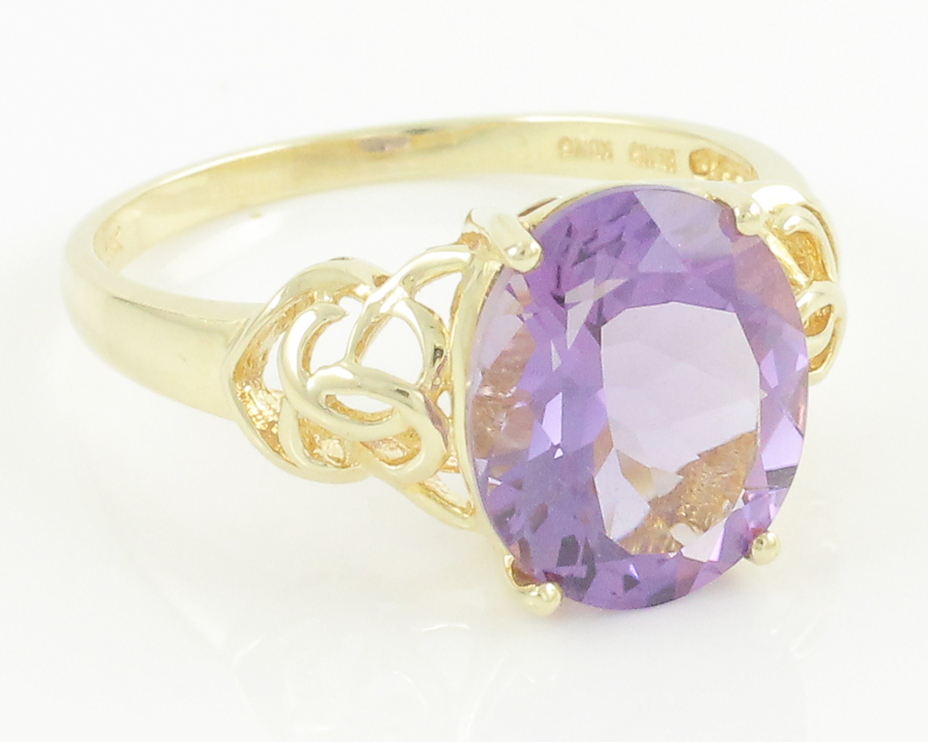 vintage-14k-oval-amethyst-ring-yellow-gold-eternity-knot-mounting-4