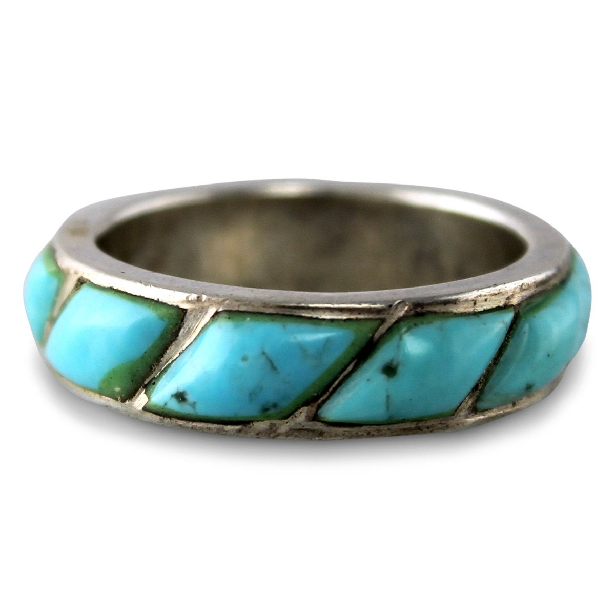 Southwestern Silver Turquoise Ring Sterling Silver