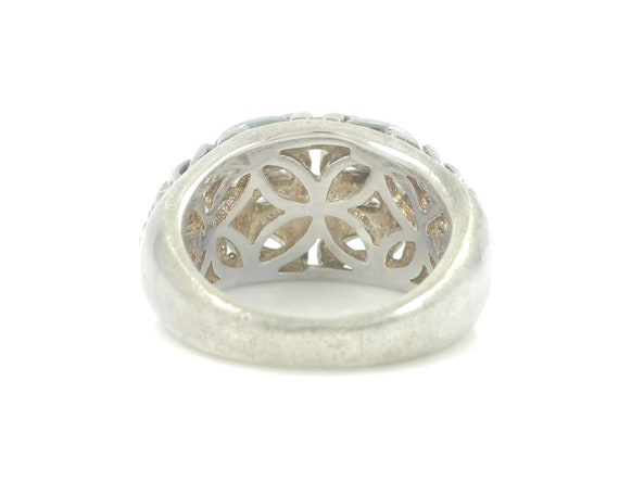 Vintage Sterling Silver Byzantine Link Dome Ring,… - image 6