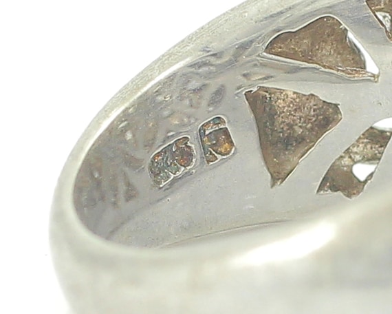 Vintage Sterling Silver Byzantine Link Dome Ring,… - image 7