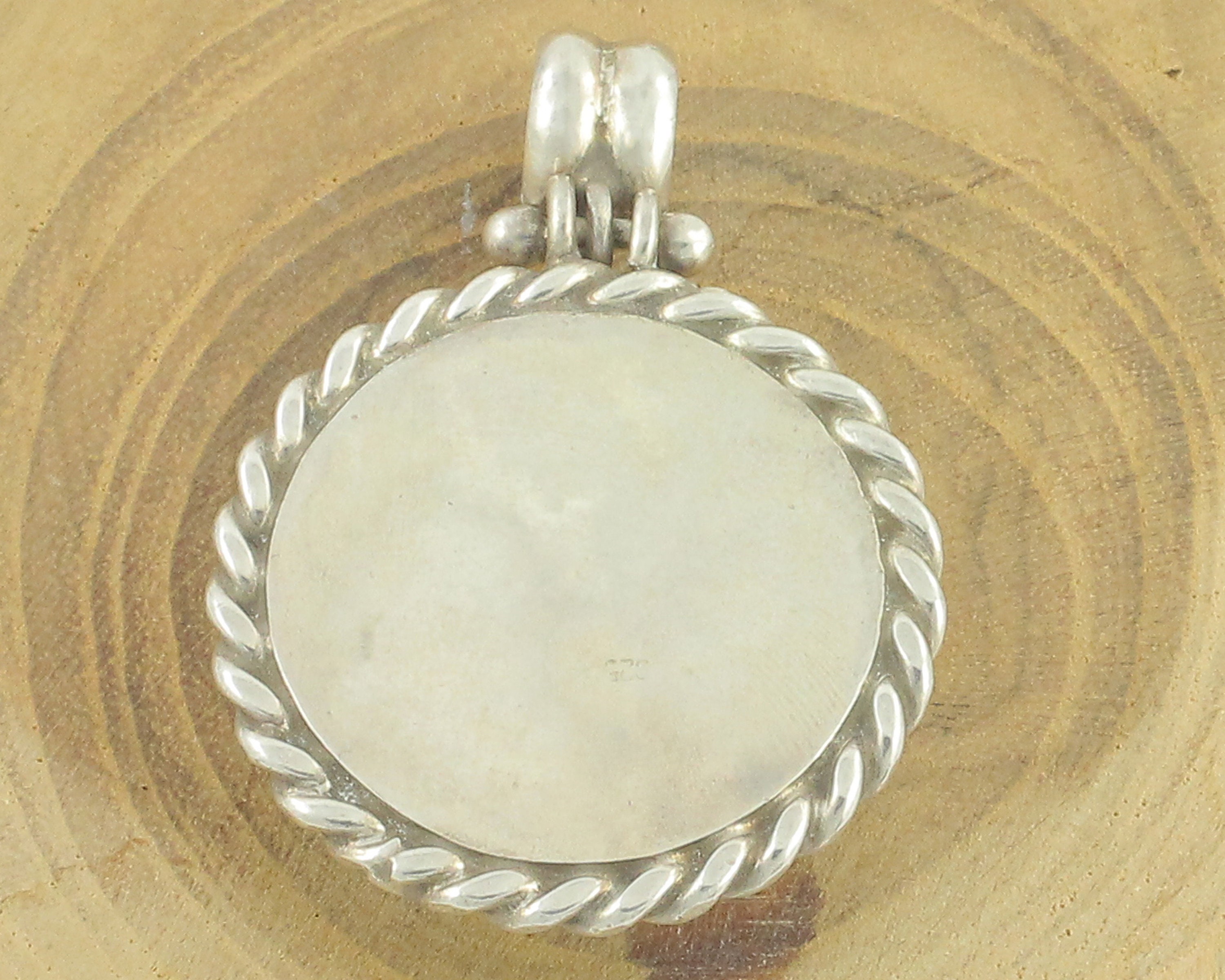Larimar Sterling Silver Pendant - Vintage Caribbean Sea Blue Larimar ...