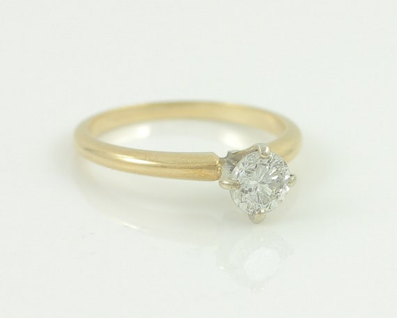 Vintage .63 CT Diamond Solitaire Engagement Ring,… - image 4