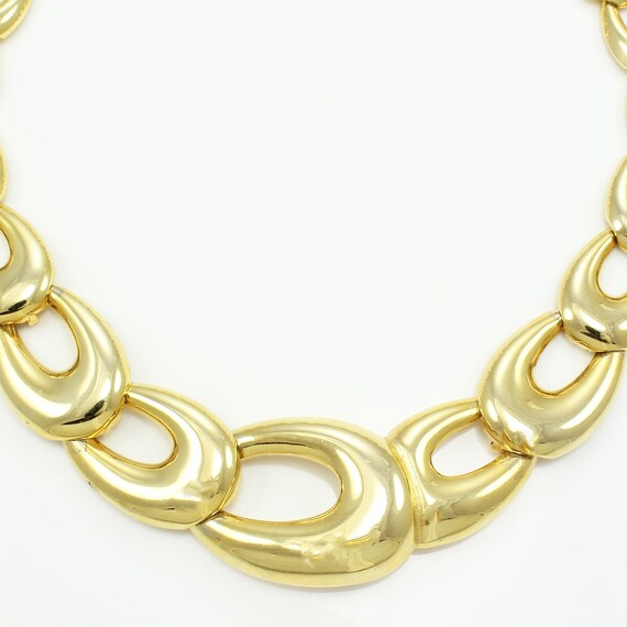 Vintage Bold Gold Tone Loop Collar, 1980s Shiny G… - image 2