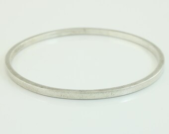 Vintage Mexican Sterling Silver Bangle Bracelet, Taxco Minimalist Modernist 925 Bracelet, MidCentury 8" Sterling Bangle, Vintage Jewelry