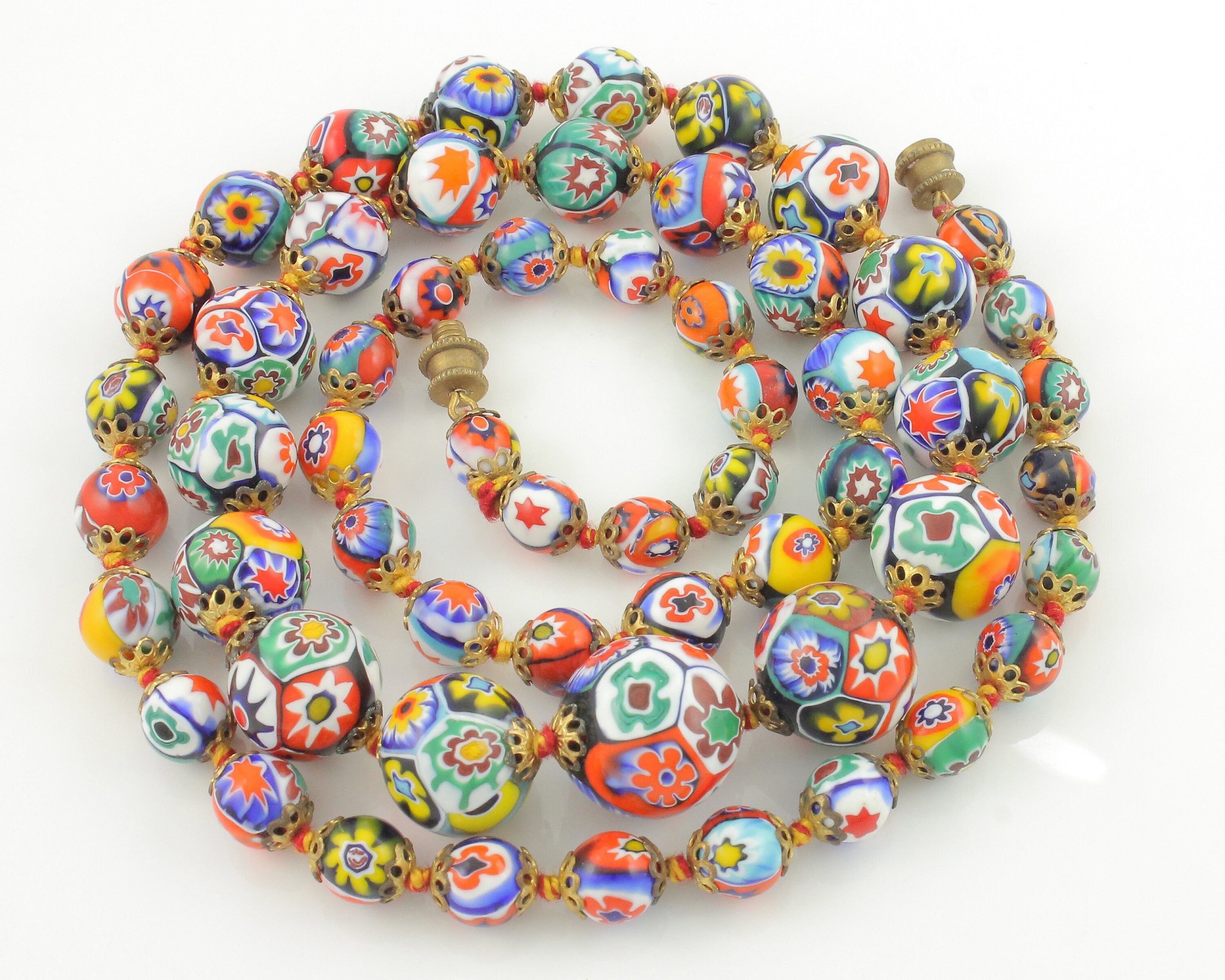 VINTAGE ITALIAN VENETIAN MURANO GLASS BEADS NECKLACE