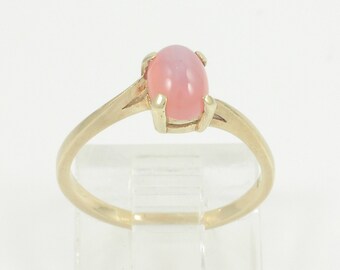 Vintage 10K Pink Star Sapphire Ring, 1980s 10K Gold Natural Pink Star Sapphire Ring, Vintage Pink Star Sapphire Bypass Ring, Vintage Jewelry