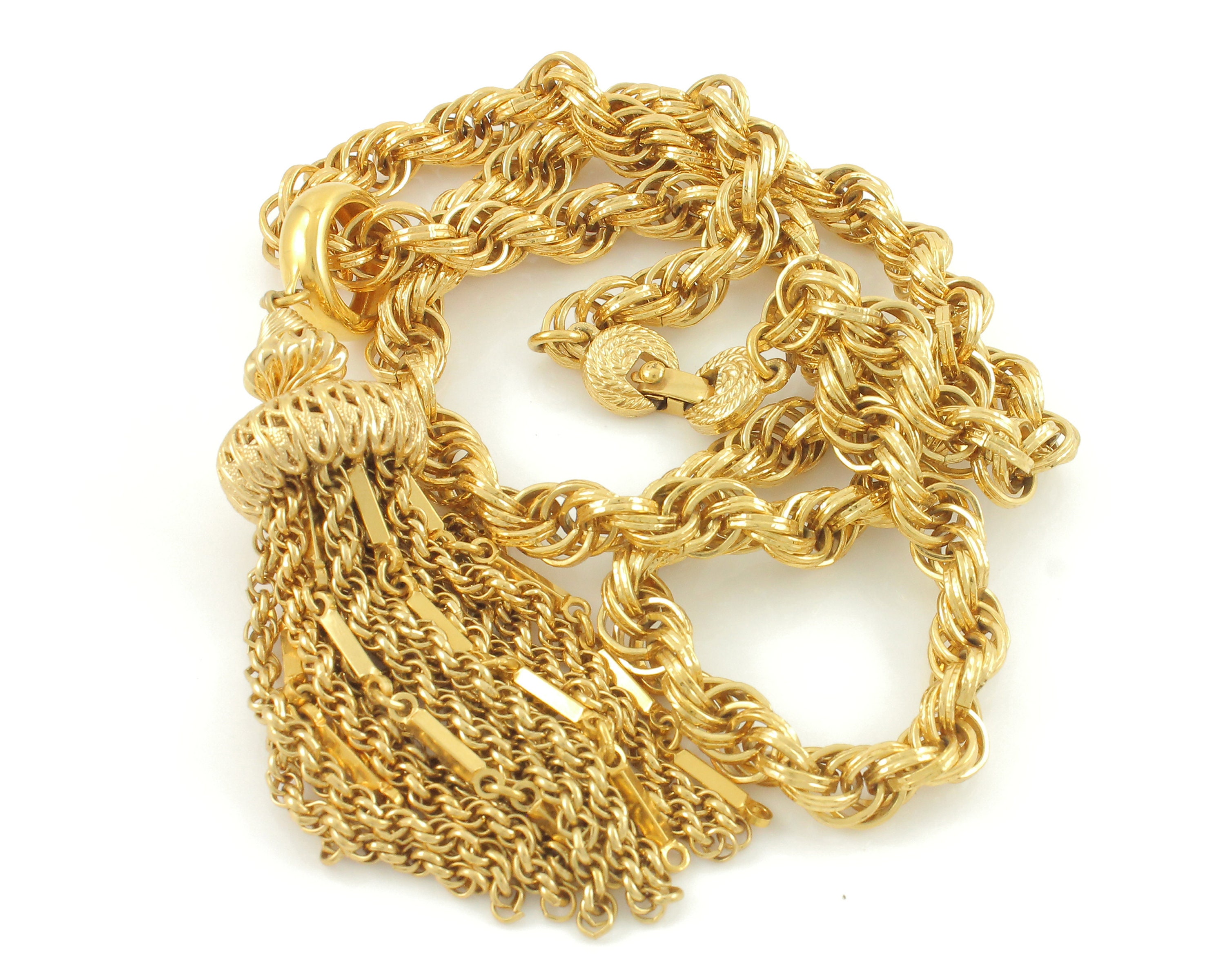 Vintage Monet Gold Rope Chain Necklace