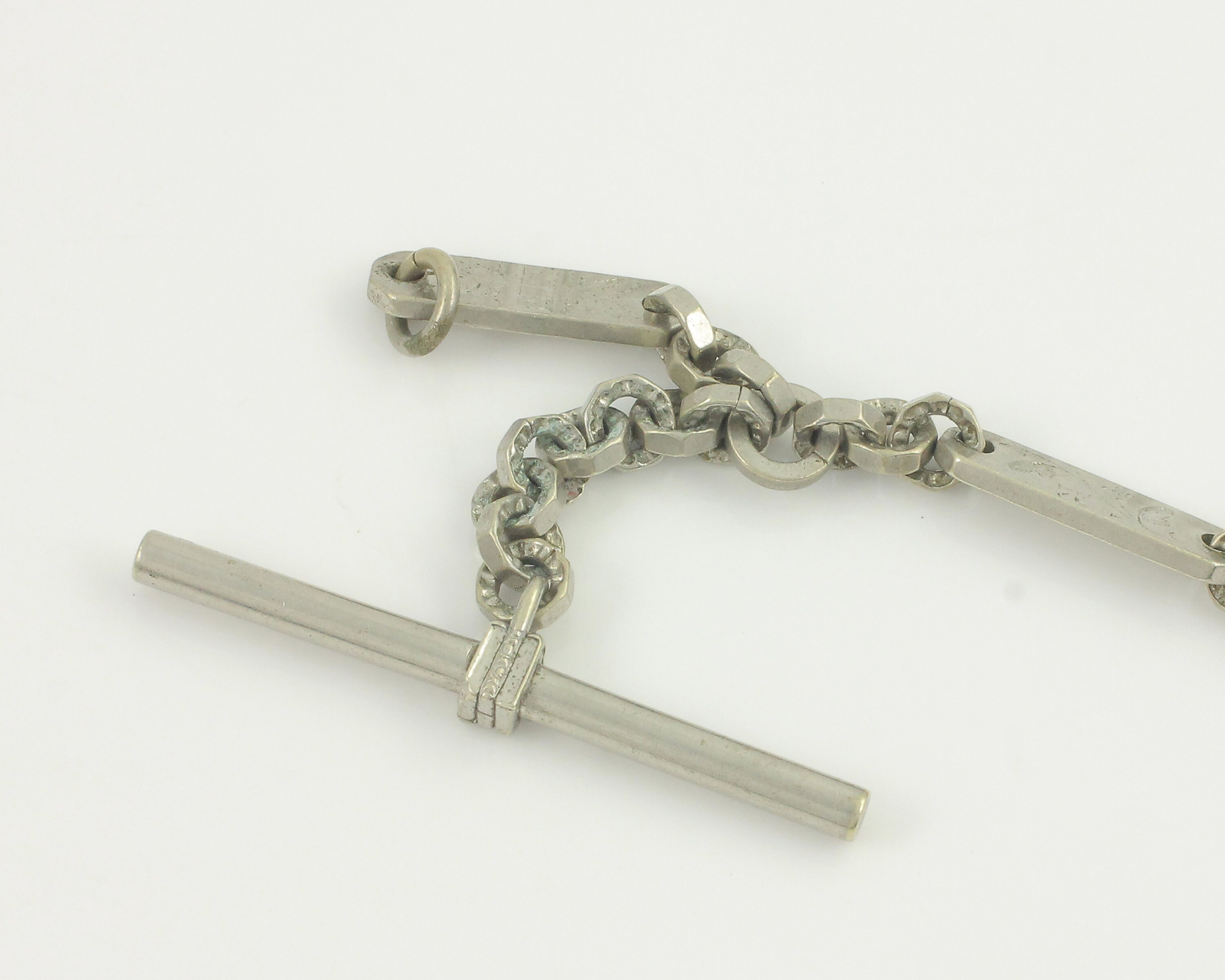 Antique Single Albert Watch Chain, Vintage Pocket Watch Vest Chain