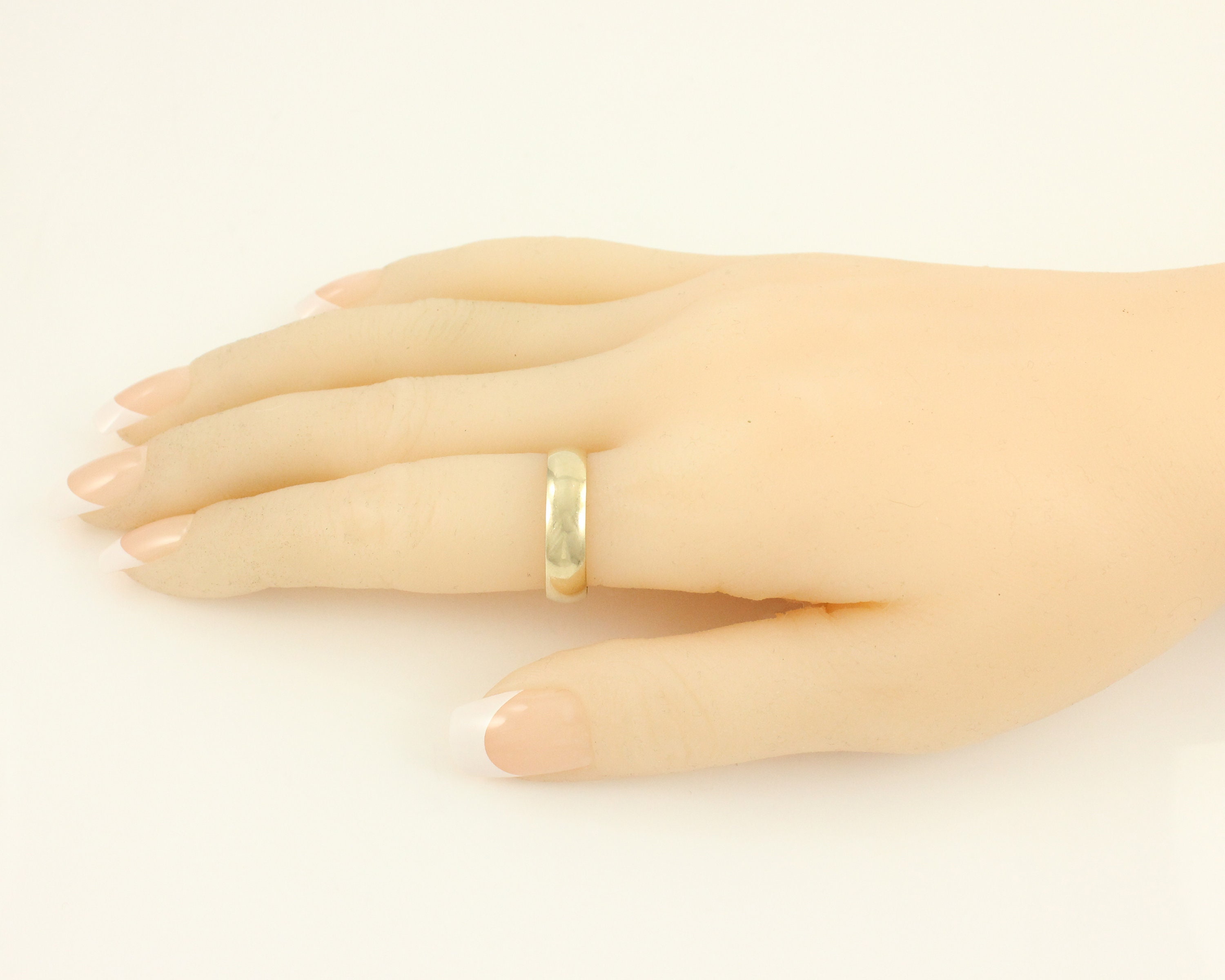 Vintage 10K Gold Fill Wide Domed Wedding Band, 1960s 10K Yellow GF 5