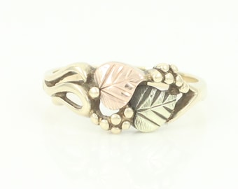 Vintage 10K Black Hills Gold Ring, Grape Leaves TriColor 10K Gold Ring, Coleman Co Black Hills Gold Ring, Estate Jewelry, Vintage Jewelry