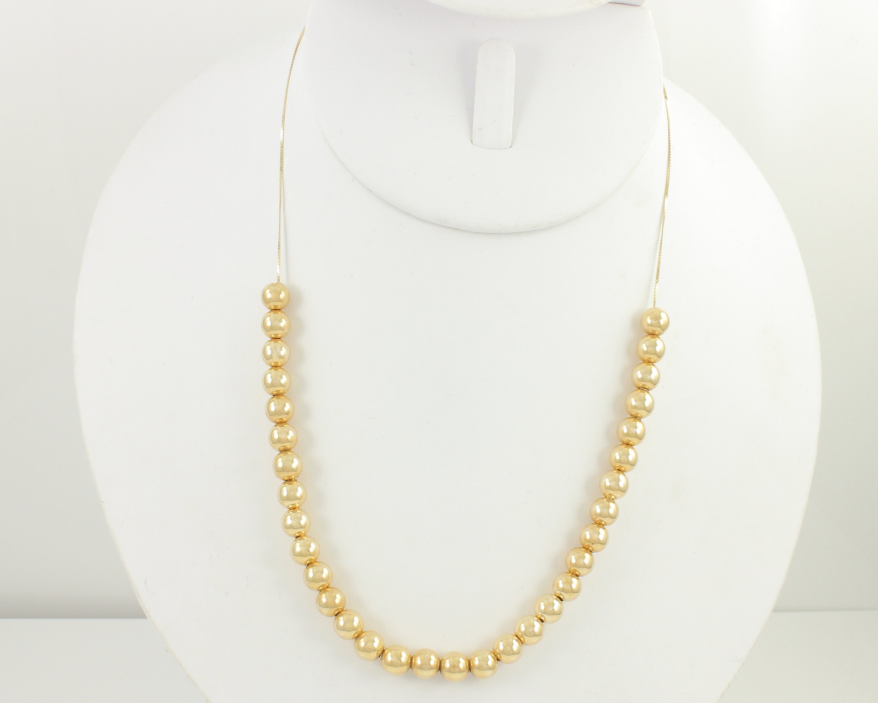 Vintage 14K Yellow Gold Add A Bead Necklace Vintage 18 Serpentine