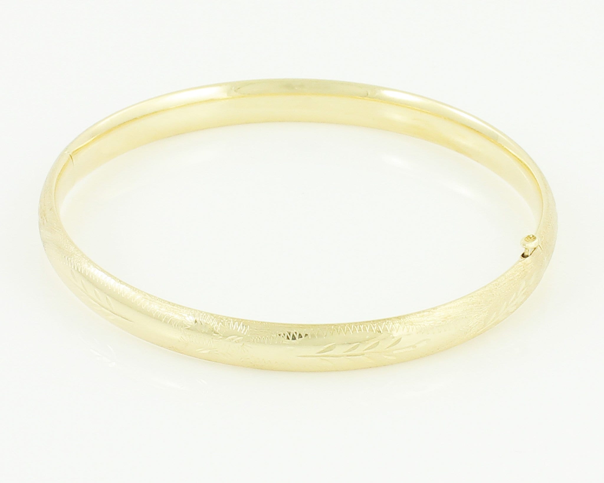 14K Engraved Bangle Bracelet Vintage 14K Yellow Gold Hinged Slide 7