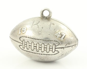 Vintage Sterling Silver Football Watch Fob, 1947 Champions Football Sterling Silver Pendant, Vintage Sterling Football Charm,Vintage Jewelry