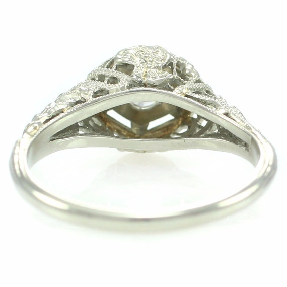 Vintage Engagement Ring, Vintage Art Deco 14K Whi… - image 5