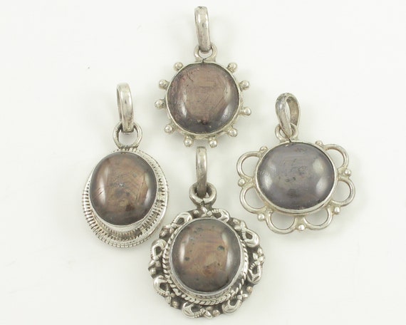 Lot of 4 Vintage Sterling Silver Black Star Sapphire Pendants Four 1980s 925 Silver Black Star Sapphire Necklace Pendants Vintage Jewelry Etsy Canada