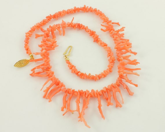 Vintage Natural Branch Pink Coral Necklace, Vinta… - image 5