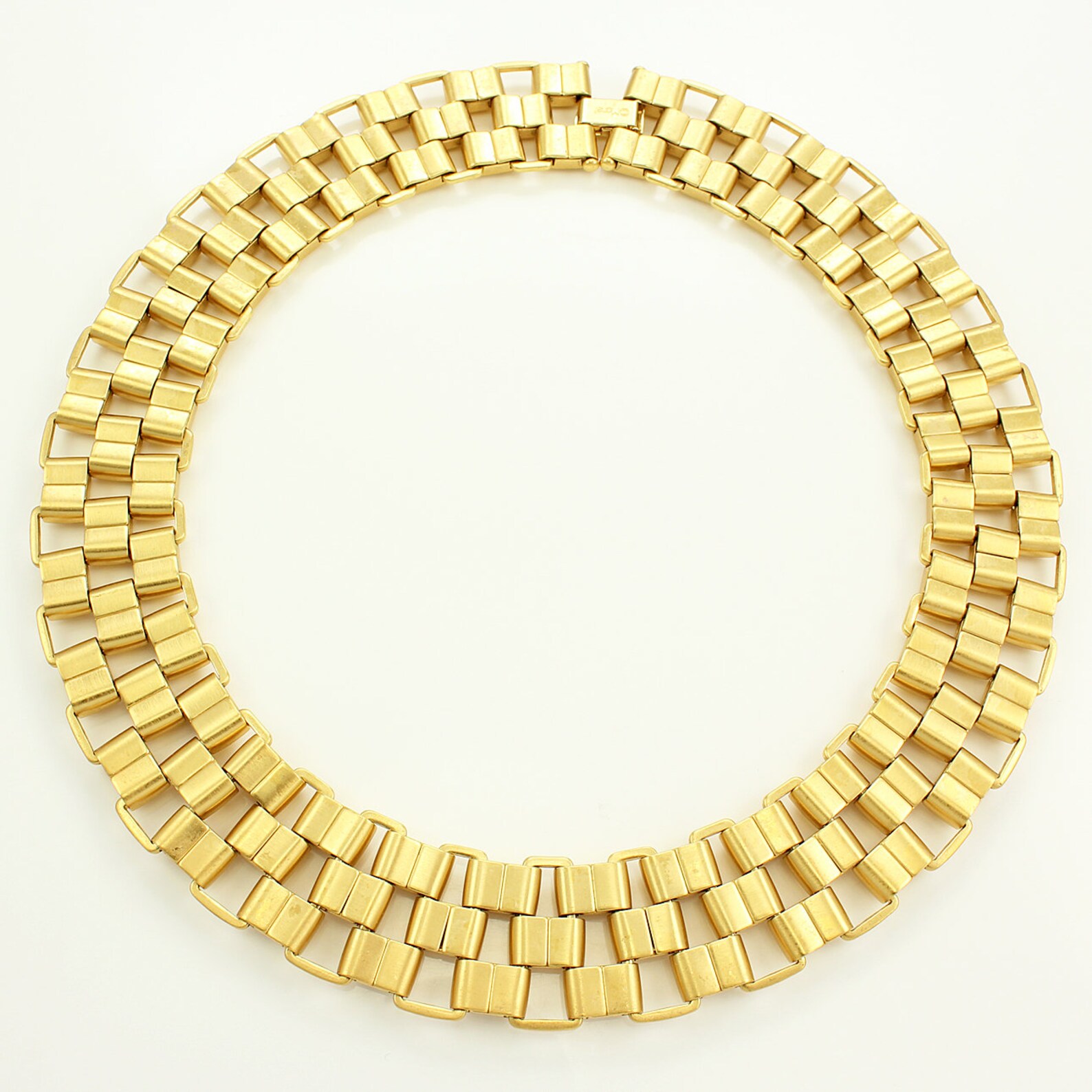Bold Vintage Collar Statement Necklace Satin Finish Etsy