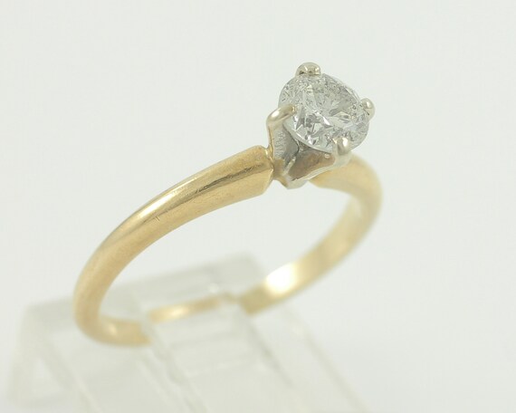 Vintage .63 CT Diamond Solitaire Engagement Ring,… - image 3