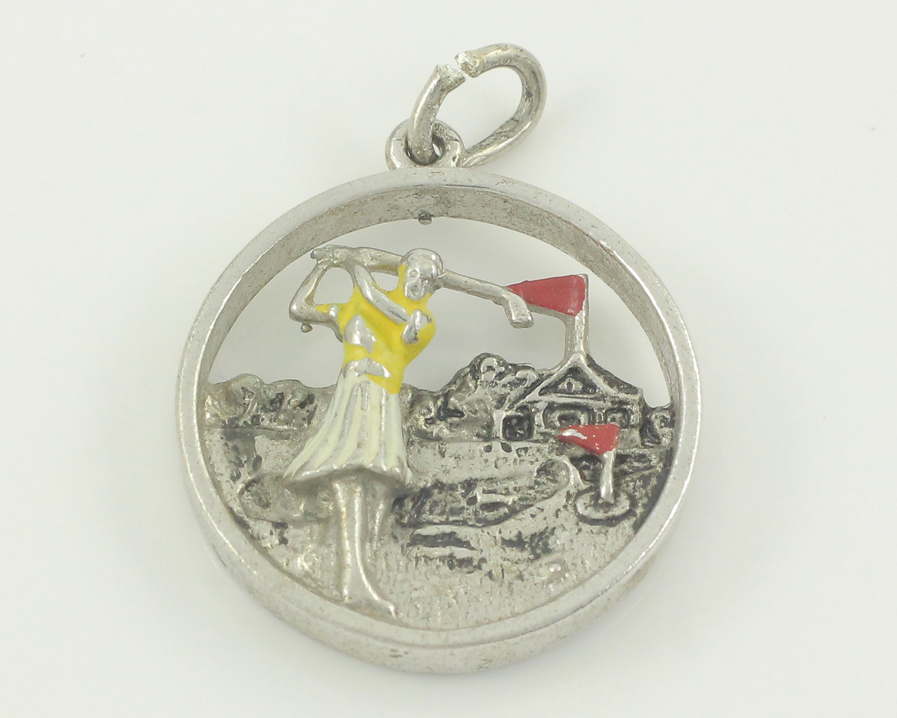 Female Golfer Charm Sterling Silver Female Golfer Charm Sterling Silver