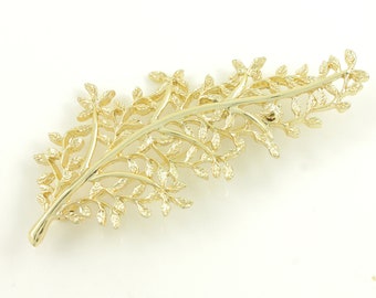 Vintage Judy Lee Gold Tone Branch Brooch, 1960s Fern Frond Gold Tone Pin, Mid Century Modern Golden Judy Lee Brooch, Vintage Costume Jewelry