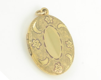 Vintage 12K Gold Filled Oval Locket, Victorian Style Floral Engraved GF Oval Locket Pendant, 1960s 12K GF Engraved Patty, Vintage Jewelry