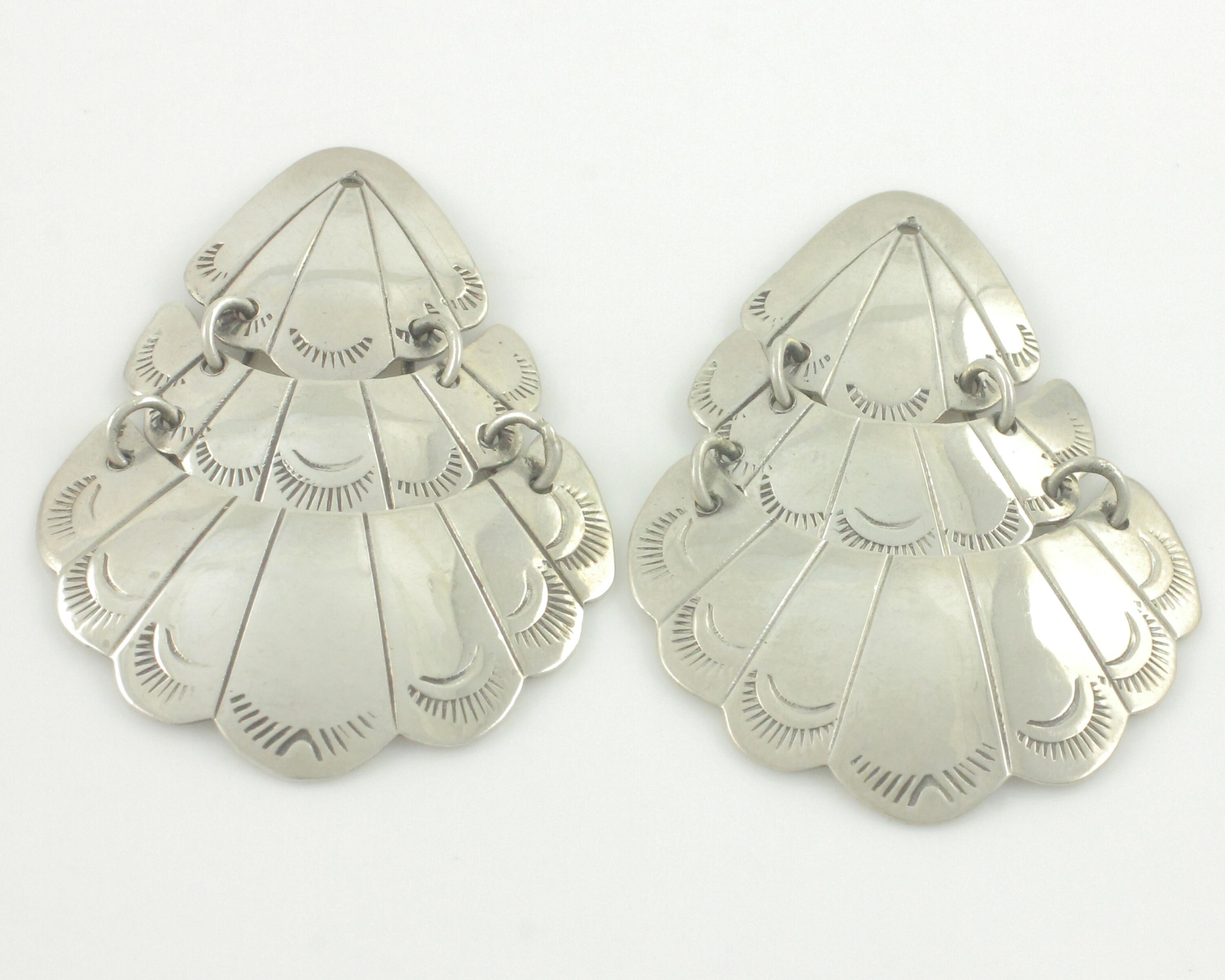 Vintage Southwestern Sterling Silver Earring Jackets Large 925