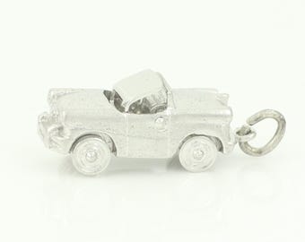 Vintage Moveable Convertible Charm, Vintage Sterling Silver Car Charm Moving Wheels, 1950s Convertible Car Mechanical Charm, Vintage Jewelry