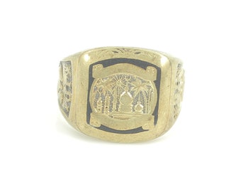 1929 10K Gold Class Ring East Fairmont WV High School, Vintage 10K Gold Black Enamel Class Ring, Size 3.75 10K Class Ring, Vintage Jewelry