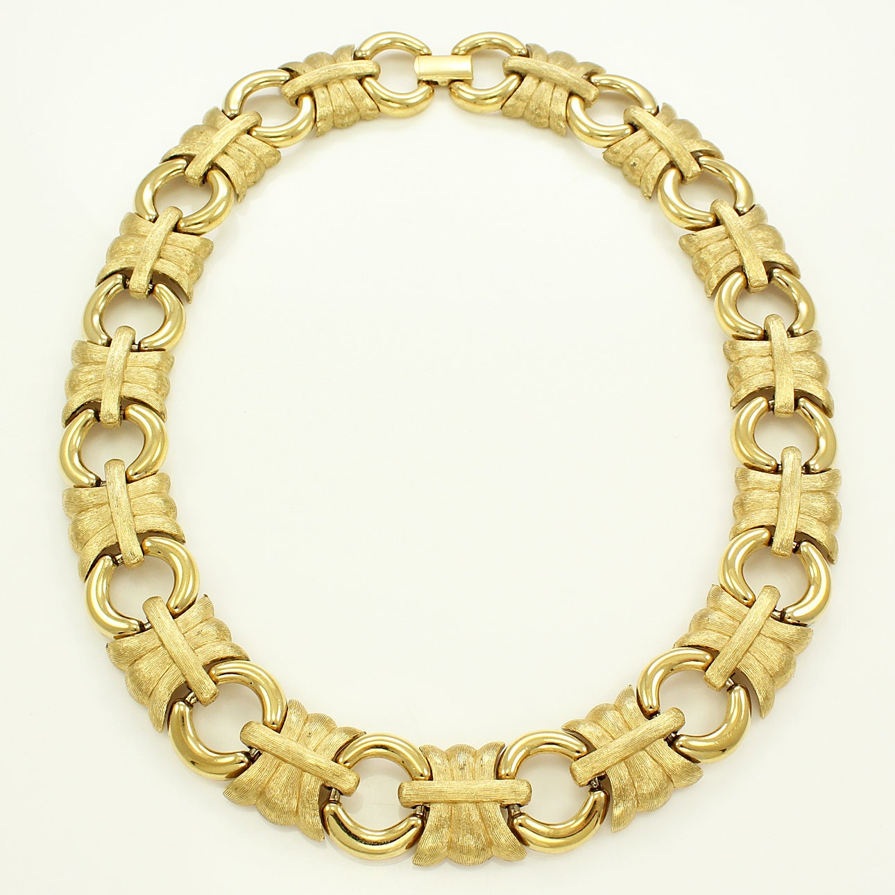 Vintage Givenchy Gold Tone Runway Necklace - 1980s Statement Jewelry