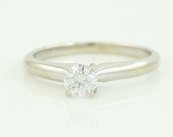 Vintage .30 CT Diamond Solitaire 10K White Gold Engagement Ring, Diamond Ring Size 4.75, 10K .30CT Diamond Engagement Ring, Vintage Jewelry