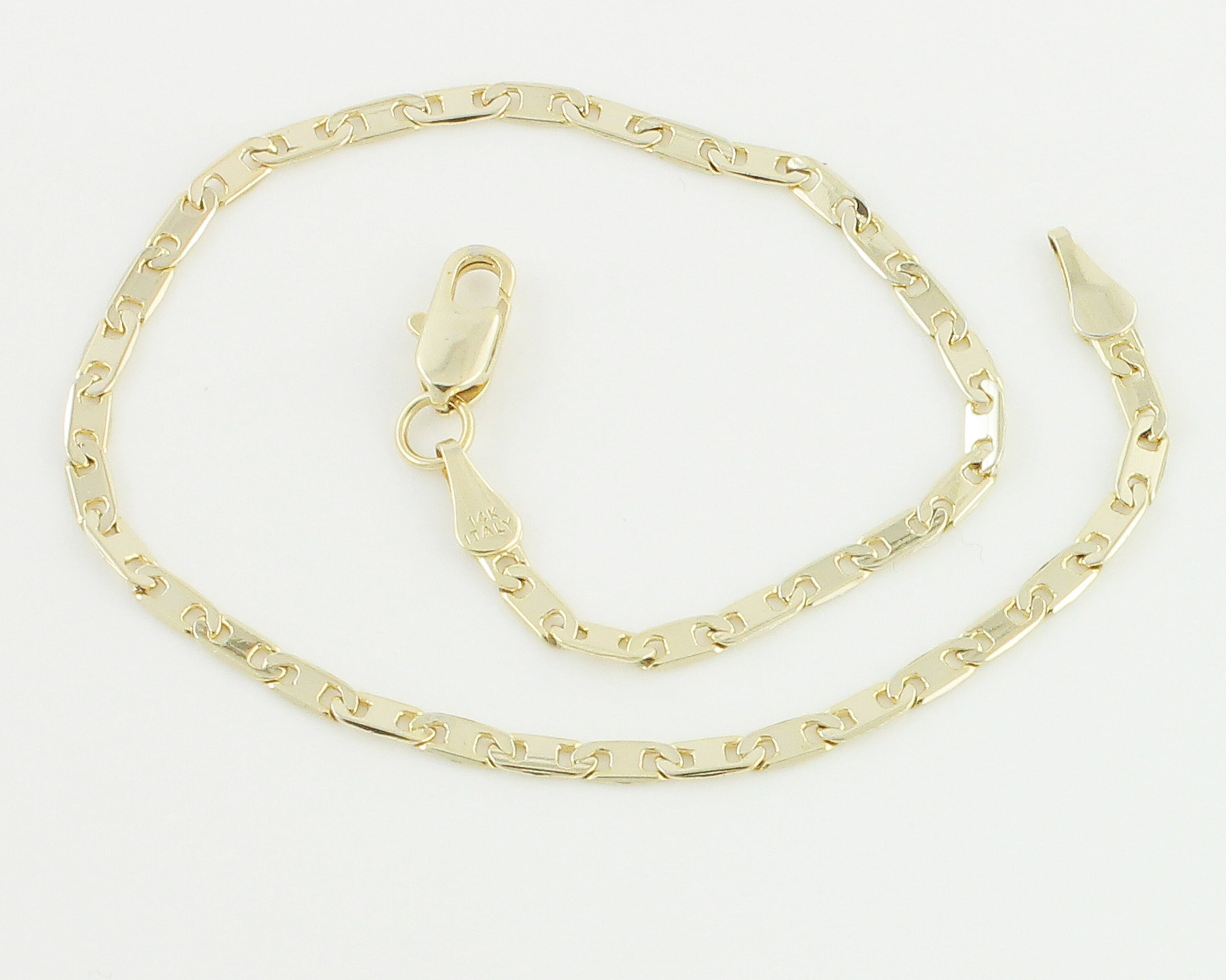 1980s 14K Dainty Gold Bracelet Valentino Link 14K Yellow Gold