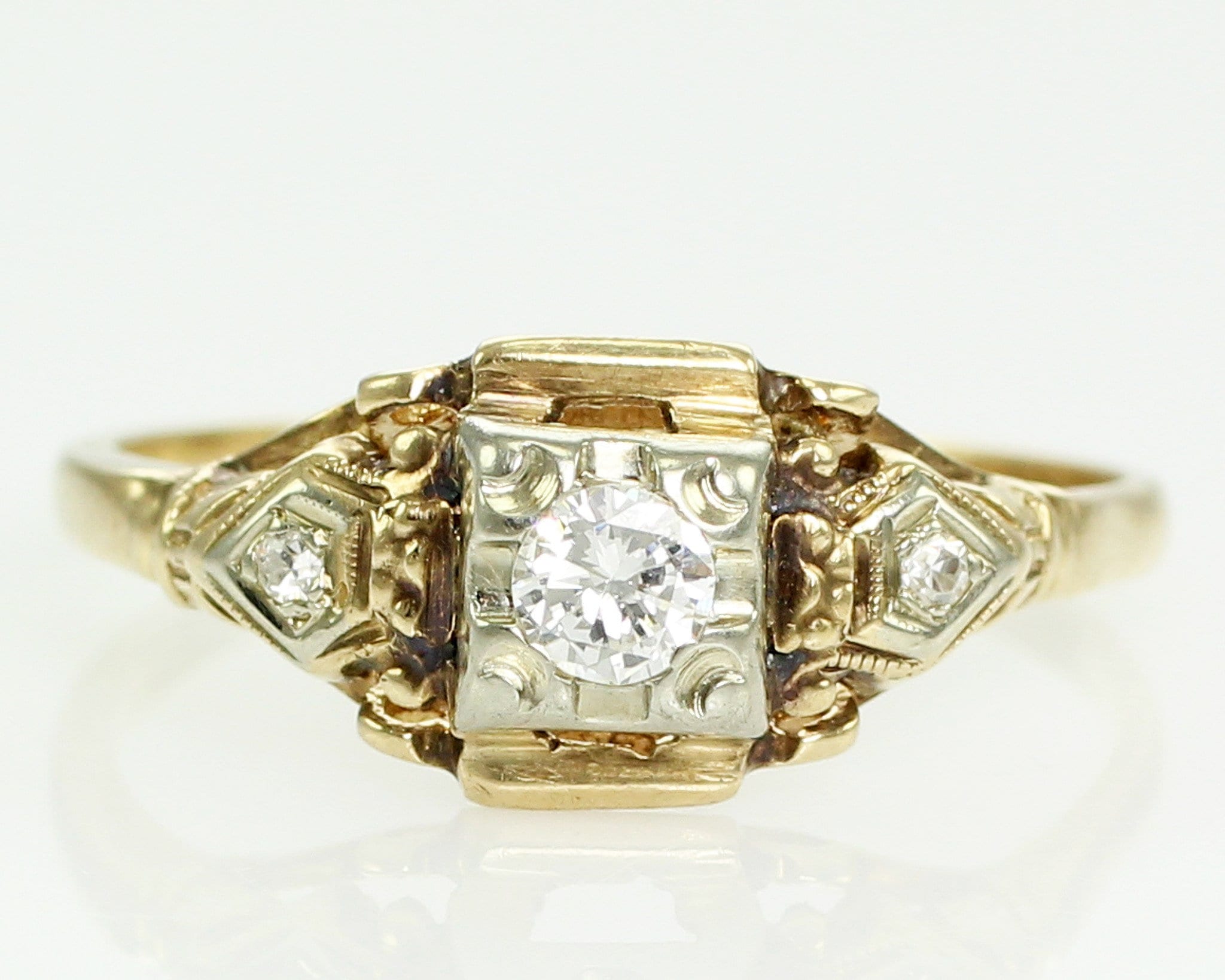 Antique yellow gold diamond rings