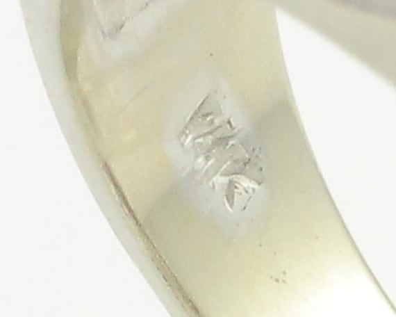 Vintage Star Sapphire Ring for Man, 14K White Gol… - image 5