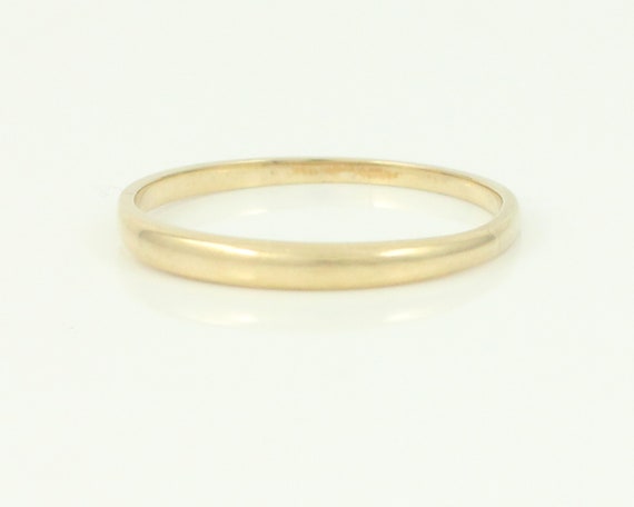 Vintage 10K Gold Wedding Ring, 10K Dainty Domed B… - image 4