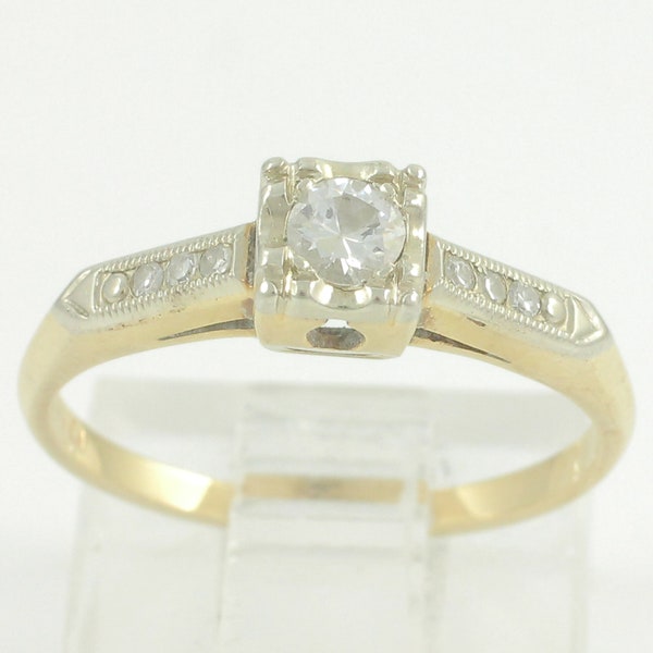 Vintage 14K Diamond Engagement Ring, .17 CT Diamond 14K Engagement Ring, Vintage 14K Copley Illusion Head Diamond Ring, Vintage Jewelry
