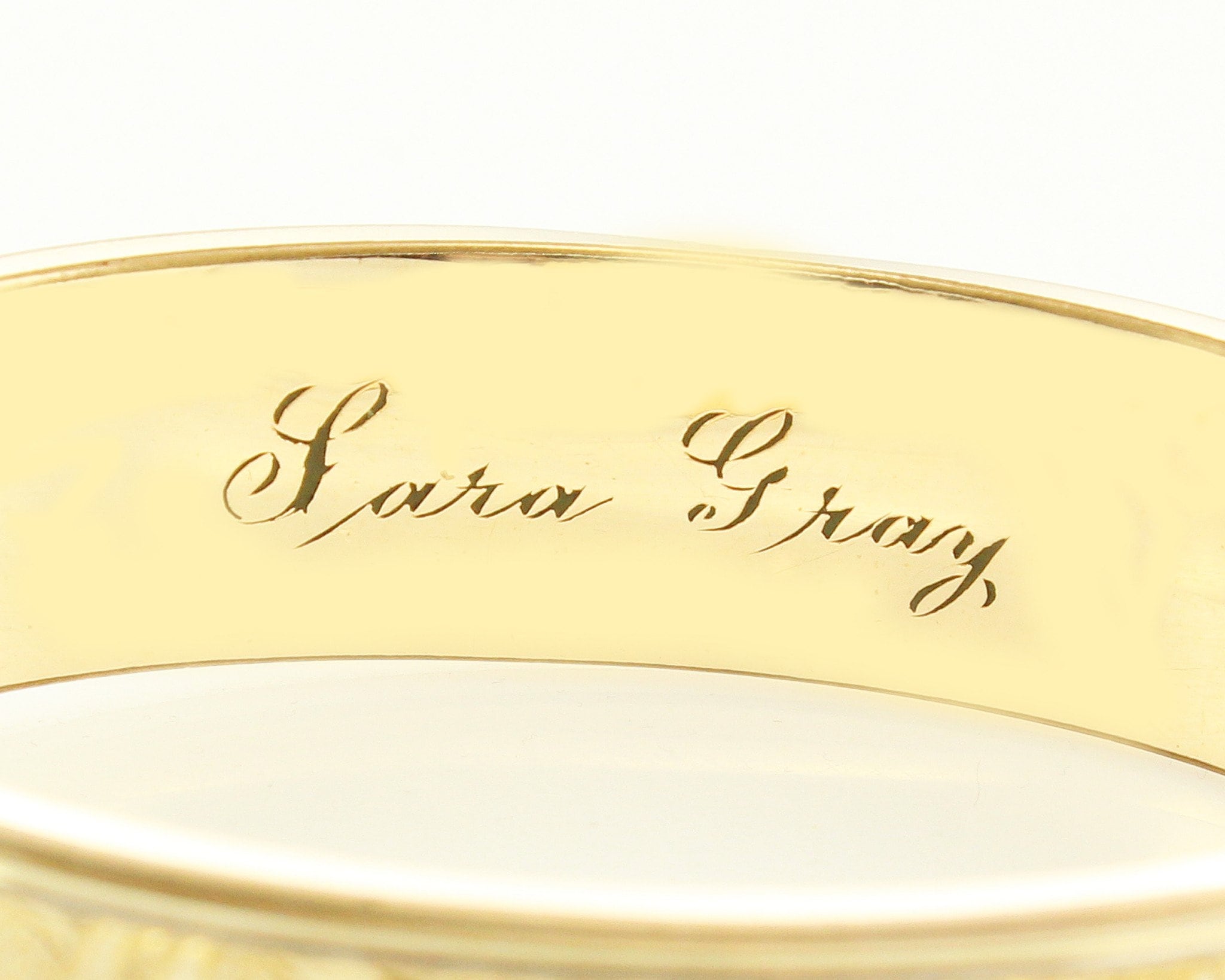 Antique 10K Gold Filled Engraved Hinged Bangle Bracelet J.H.P. J H