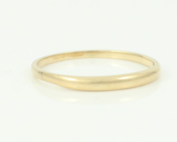 Vintage 10K Gold Wedding Ring, 10K Dainty Domed B… - image 2