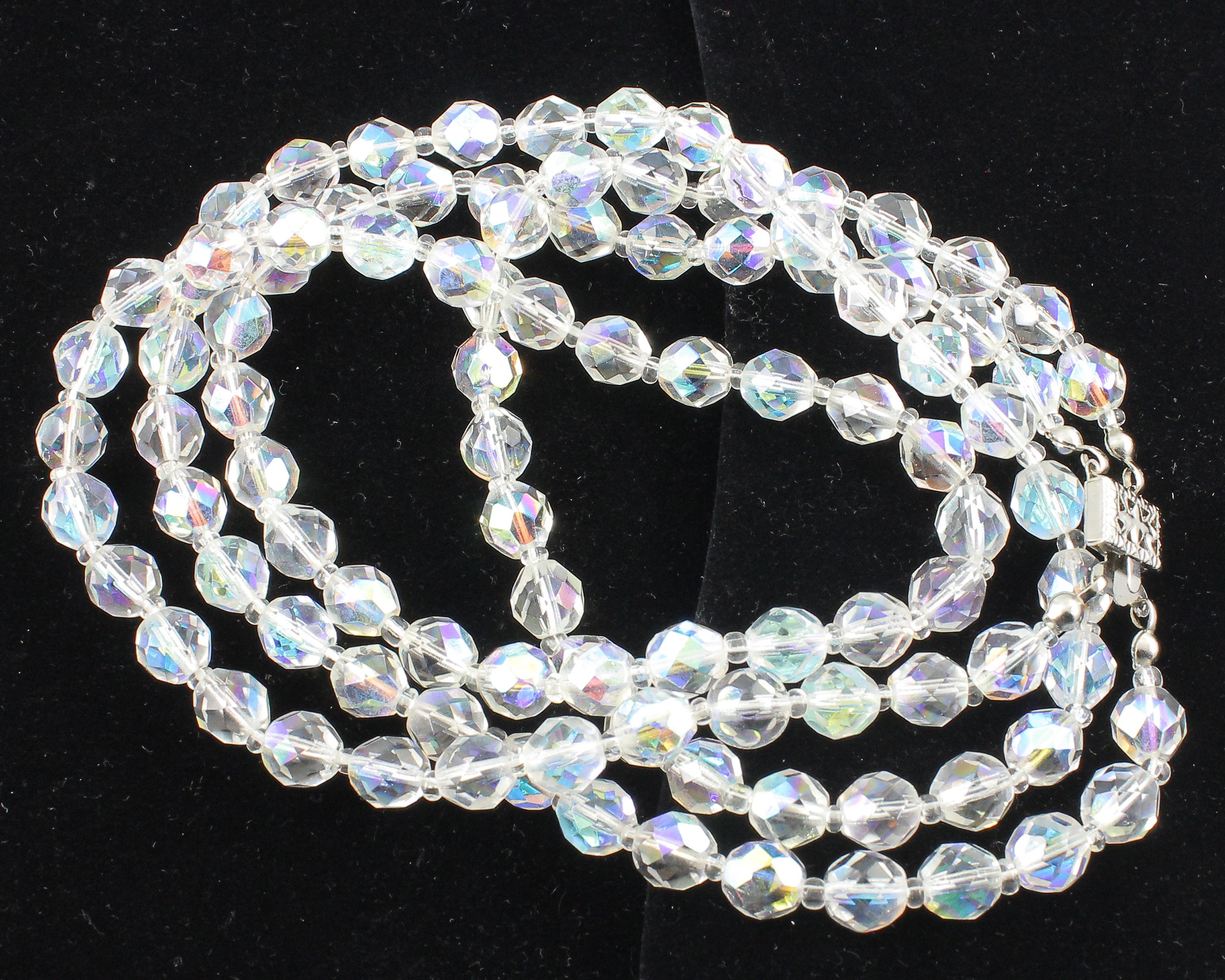 Crystal bead necklace vintage sale