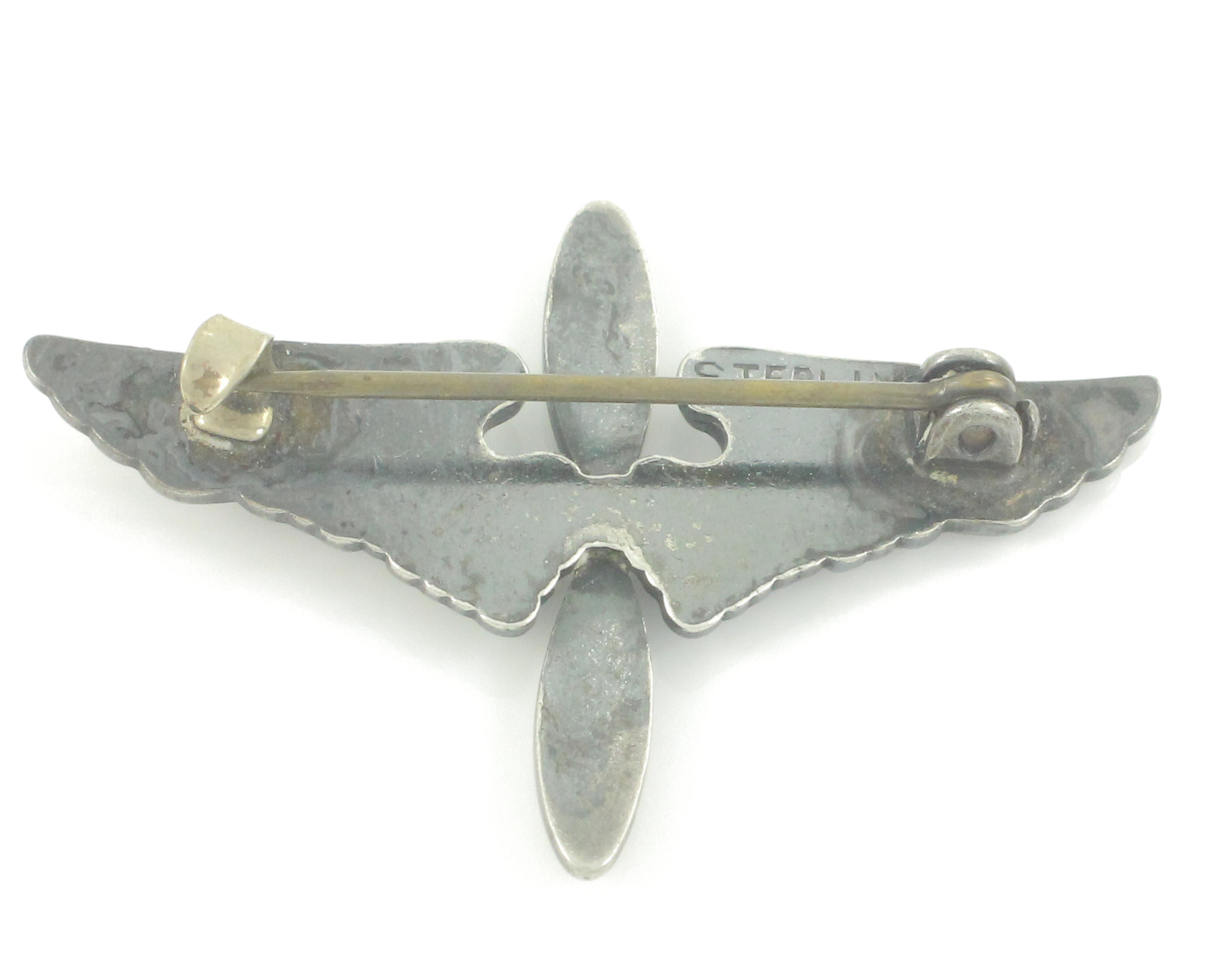 Vintage Army Air Corps Wings and Propeller Sterling Pin