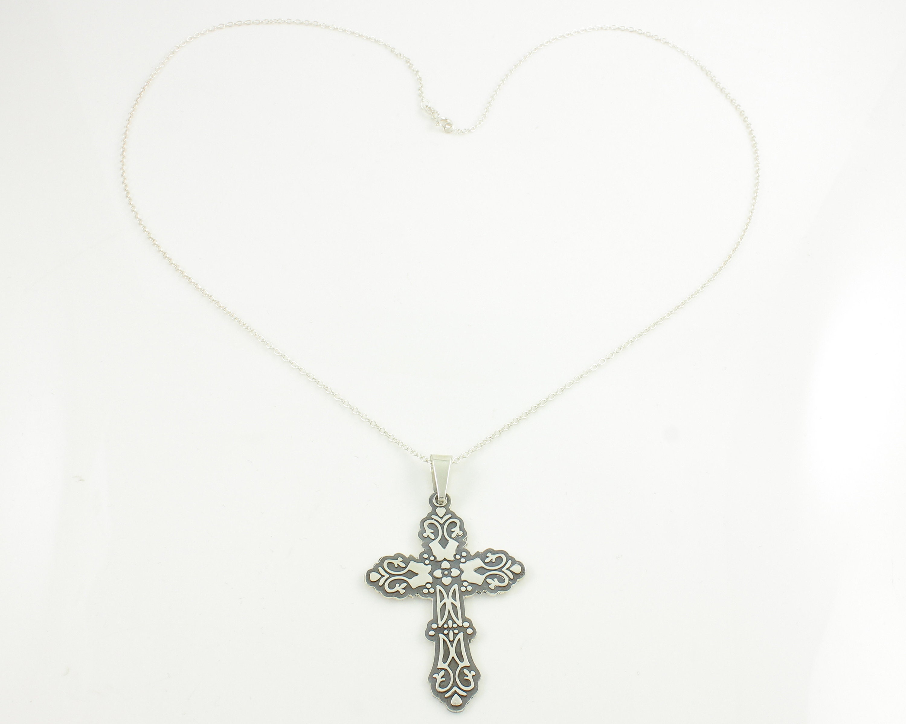 Luyu Onyx & Sterling Silver Cross - Pearblossom Jewelry & Gifts