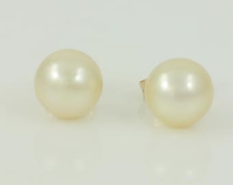 Vintage 14K Pearl Studs, 14K Akoya Cultured Pearl Stud Earrings, 14K 7.5mm White Pearls, 14K June Birthstone Earrings, Vintage Jewelry