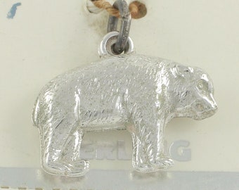 Vintage Sterling Silver Bear Charm - California Gift - JM Fisher Pendant Original Card New Old Stock - 1 gram - circa 1950 Vintage Jewelry