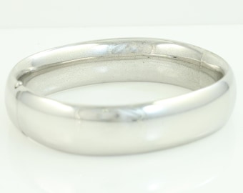 Vintage Sterling Silver Hinged Bangle Bracelet, 1950s Wide 925 Sterling Silver Stack Bangle, HF Barrows Sterling Bangle, Vintage Jewelry