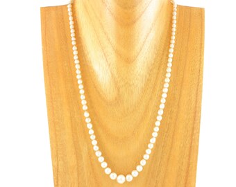 Graduated Pearl Necklace, White Cultured Pearl Necklace, Akoya Pearls, Pearl Necklace Vintage, 17 In Pearls, Vintage Jewelry, Valentines Day