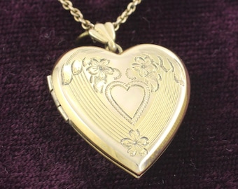 Vintage Crosby 10K Gold Filled Locket Necklace in Original Box, 1920s Gold Filled Heart Locket, Antique Heart Locket, Vintage Jewelry