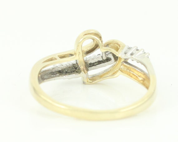 Vintage 10K Diamond Heart Bypass Ring, Vintage Di… - image 5