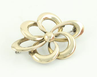Vintage Symmetalic Atomic Brooch, 1940s Swirl Brooch Sterling 14K Gold Filled, Mid Century Modern Brooch, WE Richards Brooch,Vintage Jewelry