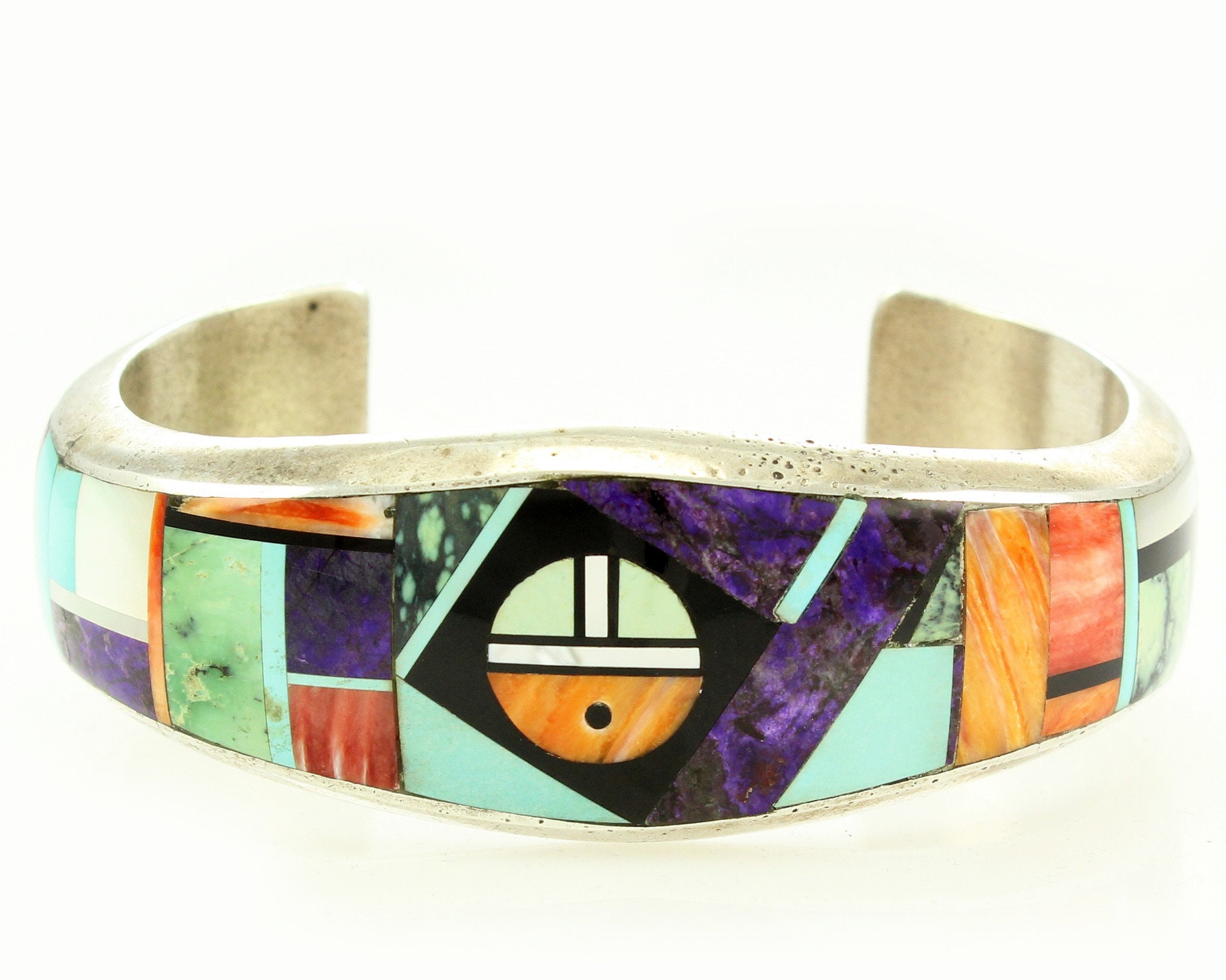 The Best Native American Navajo Purple Shell Sterling Silver Heavy Inlay Bracelet The Best Native American Navajo Purple Shell Sterling Silver Heavy Inlay Bracelet